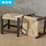 宜家小凳子实木创意矮凳时尚矮墩现代简约儿童方凳子手编板凳包邮