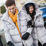 冬季韩版情侣装棉衣加厚连帽中长款棉服男女士保暖时尚羽绒服外套