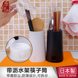 日本进口厨房筷桶 餐具笼架 沥水筷子筒 带盖 防尘 筷盒 勺子收纳