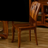 餐厅全实木餐椅 柚木餐桌椅子简约座椅靠背椅现代中式家具