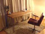 现代简约铁艺实木书桌玄关桌 书房卧室电脑桌办公桌写字台