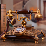 包邮高档仿古欧式复古时尚创意电话机实木金属家用固定座机电话机