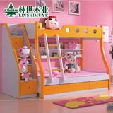 韩式高低床子母床上下床双层床田园组合1.5米床儿童储物床实木床