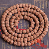 尼泊尔藏式大盘龙纹 印尼小金刚菩提子 红皮 108颗手链手串 念珠