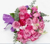 紫玫瑰鲜花新娘手捧花婚礼结婚真花韩式球形花束上海鲜花同城速递