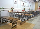 美式loft复古铁艺实木餐桌椅子组合创意个性咖啡店酒吧奶茶西餐厅