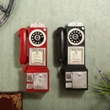 美式复古电话机墙面墙上软装饰品壁挂咖啡店服装店铺橱窗道具壁饰