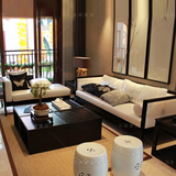 新中式沙发组合简约现代客厅实木沙发北欧宜家样板间家具全套定制