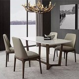 餐桌 实木大理石餐桌 北欧宜家餐桌椅组合 长方形小户型饭桌