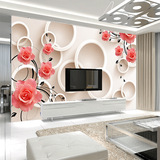 客厅电视背景墙墙纸壁布启采浪漫花卉3d无缝大型壁画定制墙布家装