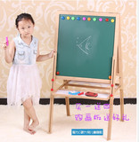 楠竹升降儿童画板画架实木双面磁性支架式宝宝写字绘画黑板白板