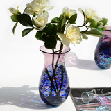 出口美国紫色台面玻璃花瓶 餐桌床头柜水培插花花器 创意家居摆件