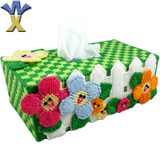 【小花】长方形立体十字绣纸巾盒材料包套件手工家居摆件生日礼物