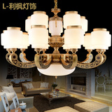 新中式水晶吊灯复式古典客厅灯现代欧式酒店茶楼灯奢华锌合金吊灯