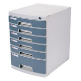 得力8876文件柜 6层硬塑带锁桌面文件柜 资料柜文件橱储物柜