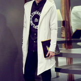 男士加棉加厚风衣男装新款韩版修身中长款外套时尚保暖大衣百搭潮
