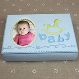 盒套装 新生儿礼物纪念品儿童手足印泥照片盒 婴儿宝宝手脚印收藏