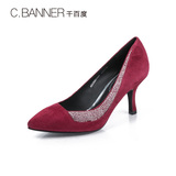 C.BANNER/千百度2015秋季新款羊绒皮优雅水钻高跟女鞋A5436807