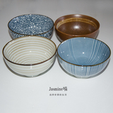 日式手绘餐具米饭碗小碗创意陶瓷碗釉下彩和风碗 zakka碗【瑕疵】