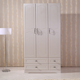 简约现代白色韩式家具三门衣柜田园组装带抽屉整体木质卧室衣橱