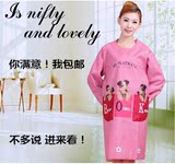 韩版一体式长围裙长袖防水厨房成人罩衣反穿衣罩可爱带袖围裙包邮