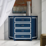 美式门厅实木玄关柜欧式地中海式蓝色简约斗柜装饰柜抽屉储物柜