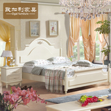 田园床 韩式床卧室 组合三件套成套家具欧式公主床白色实木床
