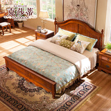 克莎蒂美式双人床1.5米1.8M欧式实木框架床复古卧室家具B4133-AZC