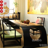 老榆木仿古茶桌餐桌办公桌茶室新中式实木家具书桌画案新款特价