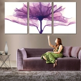 客厅装饰画 现代卧室餐厅无框画三联抽象紫色挂画沙发背景墙壁画