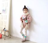 2015韩版秋冬款童装厚T恤儿童羊羔毛套头卫衣女童兔子刺绣长厚衫
