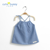 cutebunny2016宝宝夏装新款 女童牛仔吊带裙 婴儿裙子 小孩连衣裙