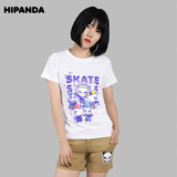 HIPANDA 设计潮牌 你好熊猫 女款 滑板 短袖 T恤