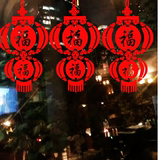 中秋国庆墙贴 大红灯笼春节墙贴画 店铺商场橱窗玻璃门窗墙面装饰