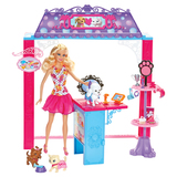 亚马逊Barbie芭比马里布商店带娃娃女孩儿童玩具早教益智BDF49