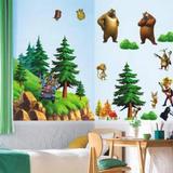 3D立体墙贴卡通可爱儿童贴画客厅卧室可移除特大熊出没贴纸画包邮