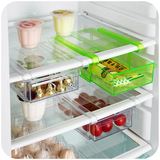 冰箱保鲜隔板多用收纳架创意厨房抽屉式冰箱收纳盒冰箱小物储藏盒