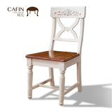 地中海风格家具 美式餐椅 实木餐椅 餐厅靠背椅 雕花椅子