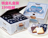 现货！日本北海道白色恋人巧克力饼干36枚铁盒礼盒黑巧白巧克力