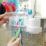 韩国进口洗漱套装创意壁挂吸盘牙刷架漱口杯吸壁式牙膏牙具刷牙杯