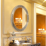 王斌相框 欧式防水壁挂卫浴镜 圆形金色浴室镜复古玄关镜卫生间镜