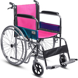 邦力健轻便折叠老人轮椅 便携手动残疾人手推车免充气电镀轮椅