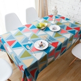 桌布布艺条纹台布茶几布餐桌布餐桌垫餐椅套椅垫定制桌布 三角形