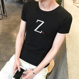 森马男士短袖t恤圆领纯色体恤修身简约韩版打底半袖夏季男装上衣