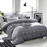 北欧简约家纺加厚四件套1.8m床单纯色被套床笠款床上用品1.5m夏季