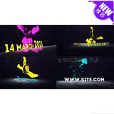酷炫街舞组织团队斗舞者3D霓虹灯标题文字标志AE片头模板可代做