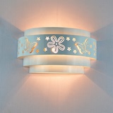 包邮声控开关LED简约现代时尚客厅床头卧室白色镜前铁艺雕花壁灯