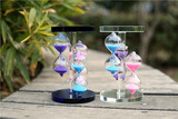 摆件精品礼品网店工艺品 创意计时器三色玻璃货源 批发水晶沙漏