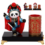 中国风京剧笔筒 熊猫出国礼物送老外 传统特色外事商务礼品 包邮