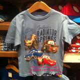 香港迪士尼代购 正版 汽车总动员 麦昆 灰色卡通儿童短袖T恤